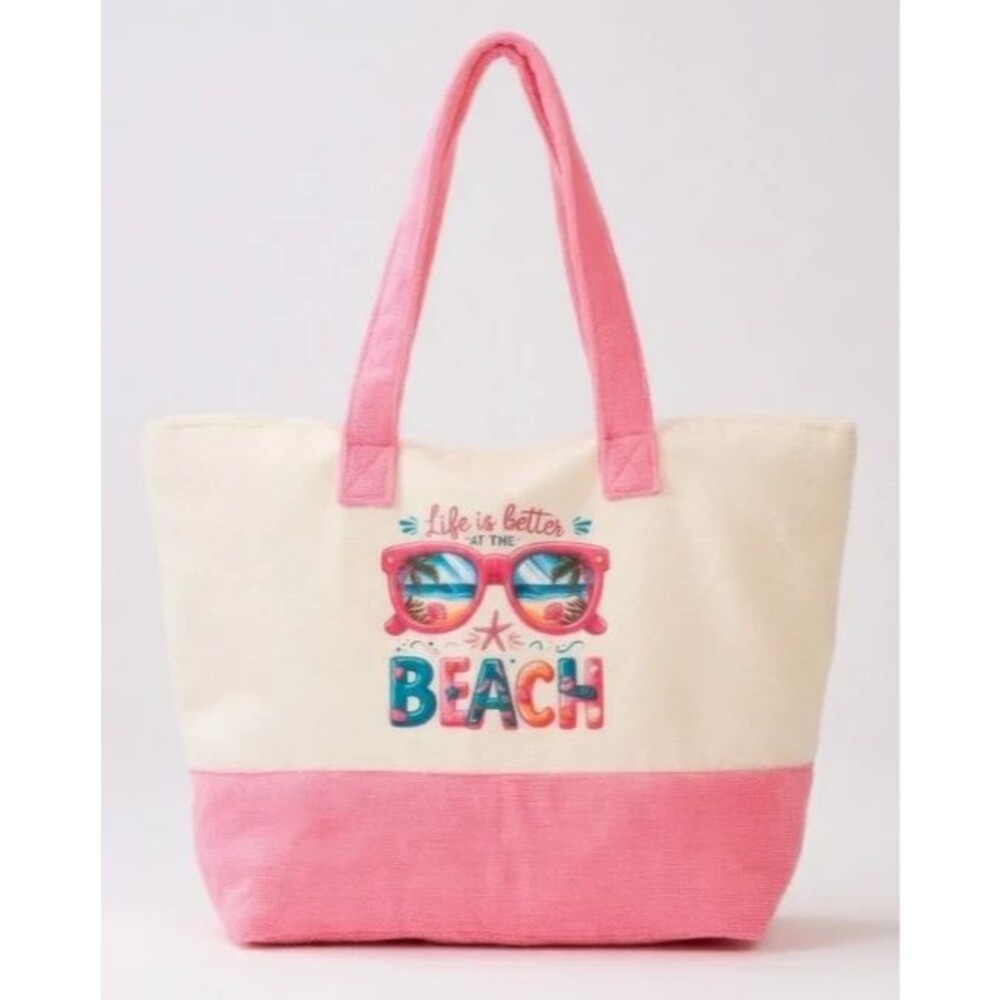 Life Is Better At The Beach Terry Tote Large
